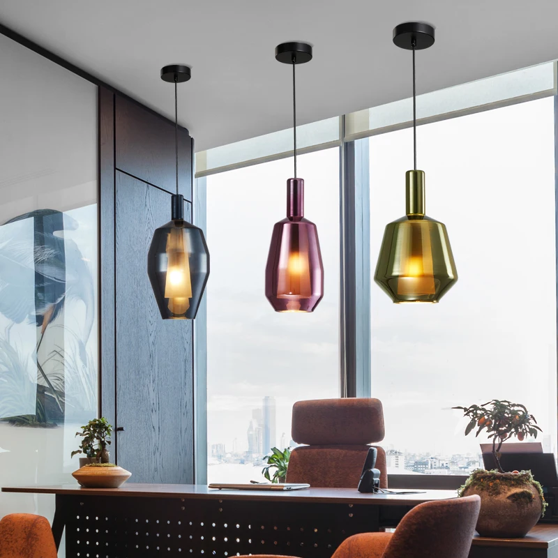 

Vintage Style Pendant Lamp Hanging Lamps For Ceiling Glass Bar Cofe Luxury Lampshade for Living Room Decoration Accessories