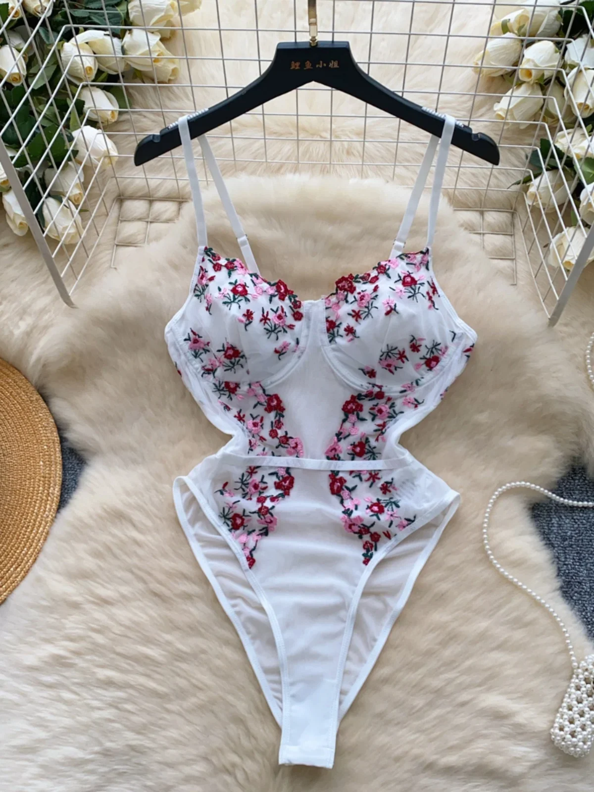 Женский слитный комбинезон на бретелях ssTss American Spice Осенний сетчатый облегающий