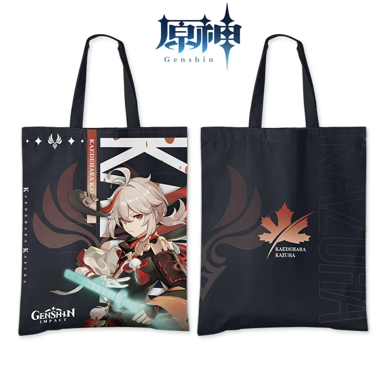 Genshin Impact Canvas Bag Handbag Shopping Bag Hutao Zhongli Xiao Anime Harajuku Shopper Women Shoulder Bags Handbags