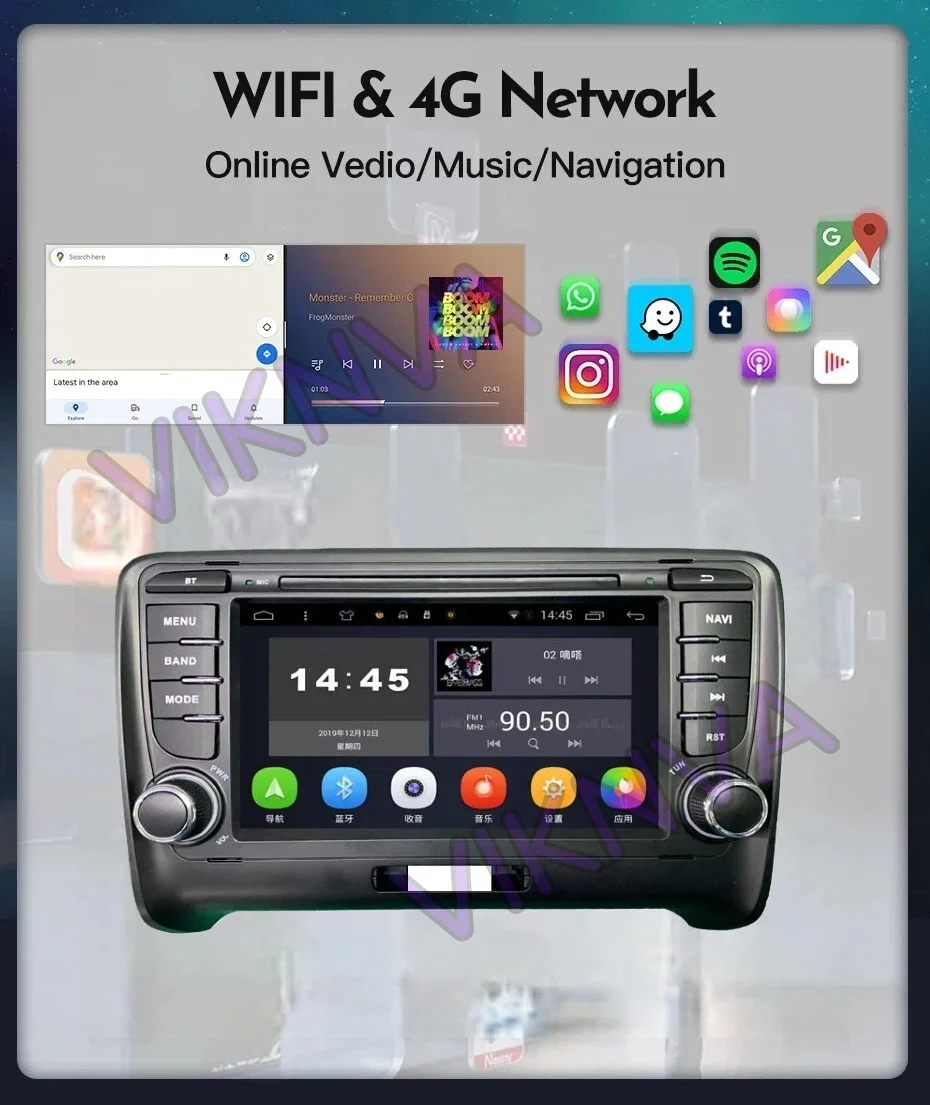 Фото Для Audi TT MK2 8J 2006-2014: Автомагнитола Android 13, мультимедийная система, GPS-навигация, Carplay, интеллектуальные системы, 2 DIN №3