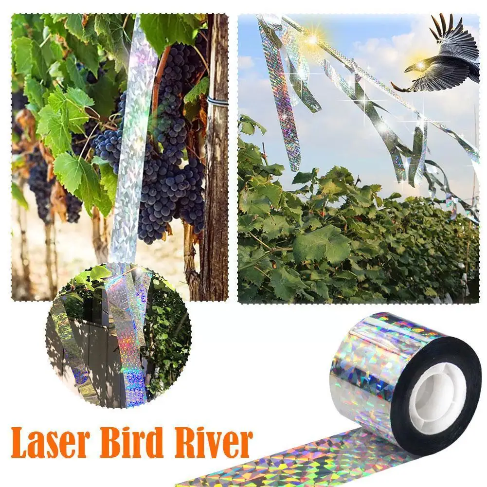 

Anti Bird Tape Flashing Reflective Bird Repellent Scare Keep Double-sided Repeller Ribbon Bird Away Pigeons Tape Crow R7Z1