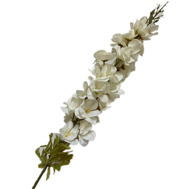 5 шт. искусственный длинный стебель Larkspur имитация осени Delphinium Ajacis зеленый лист