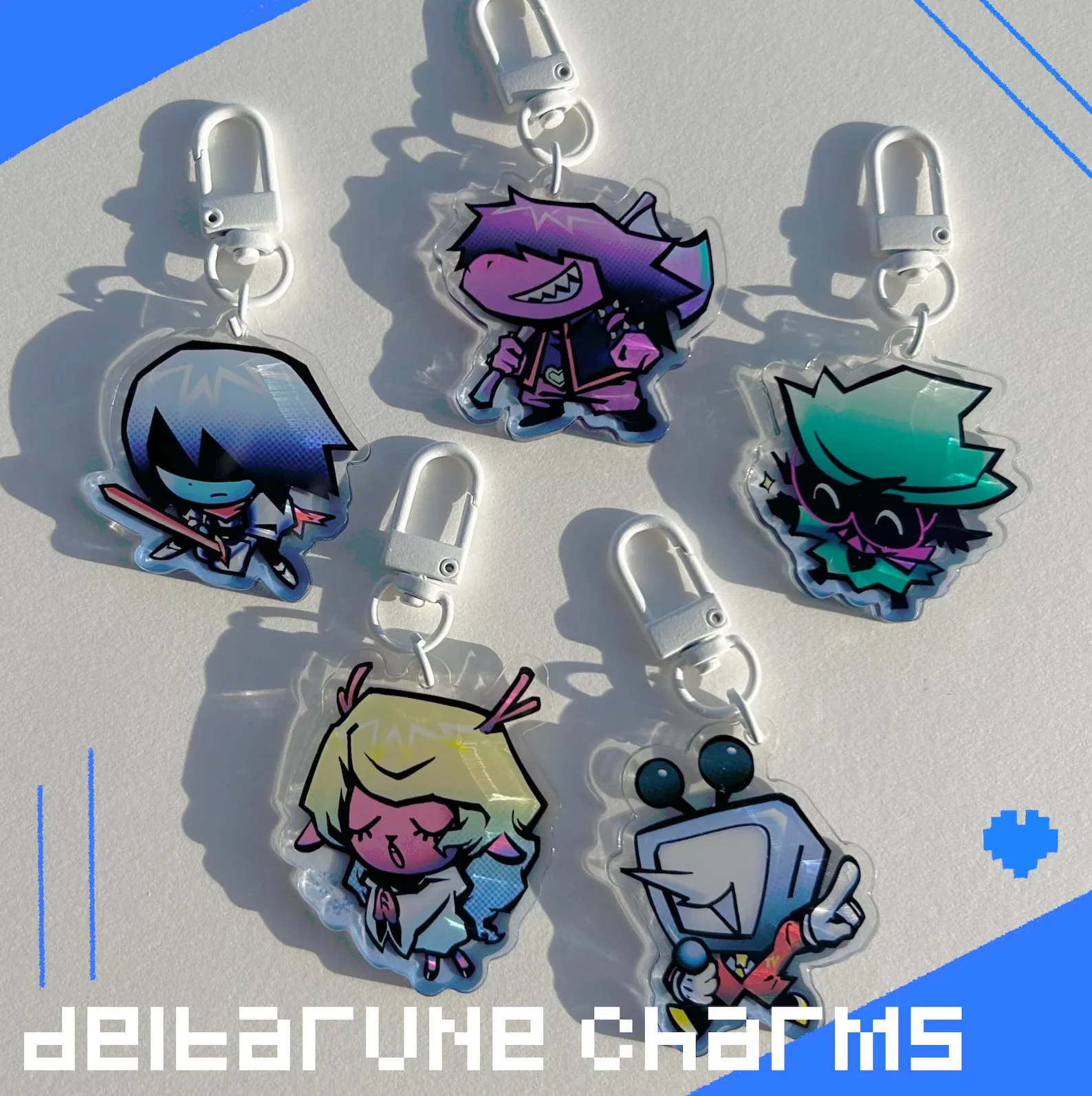 Фото Акриловые брелоки Deltarune: Крис, Сьюзи, Ноэль, Бердли, Спамтон – Брелок-подвеска для рюкзака с персонажами игры, коллекционный декор, подарок для фанатов №1