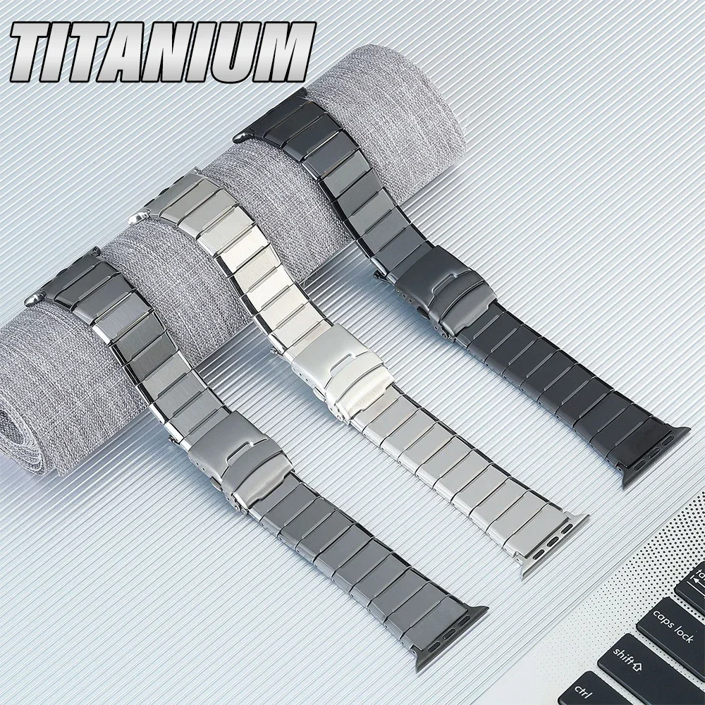 

Титановый ремешок для Apple Watch Ultra 2 49 мм 9 8 7 45 41 мм, металлический браслет для iWatch Series 44 мм 42 мм 42 мм 6 5 4 3 2 se, роскошный браслет