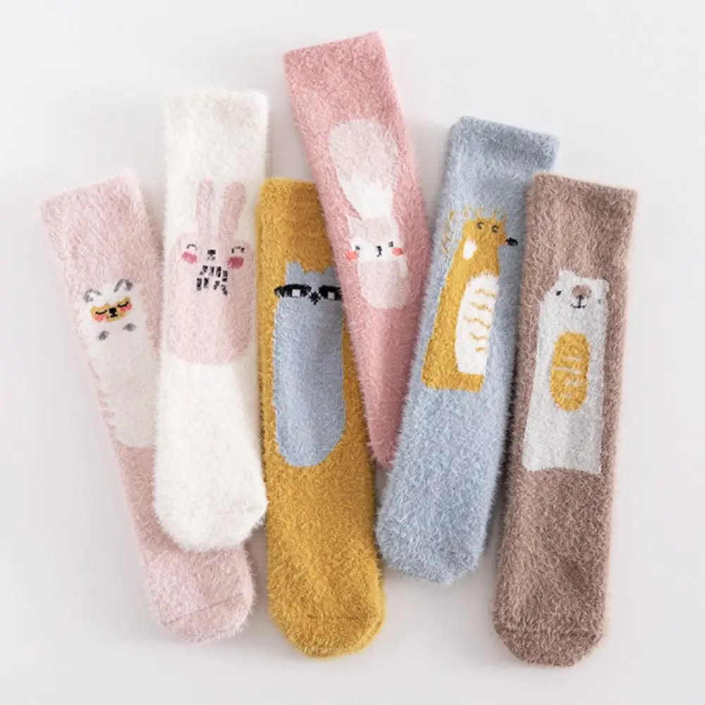 

Infant Socks Breathable Super Soft Cartoon Pattern Good Elasticity Infant Knee Long Socks Toddler Socks for Household
