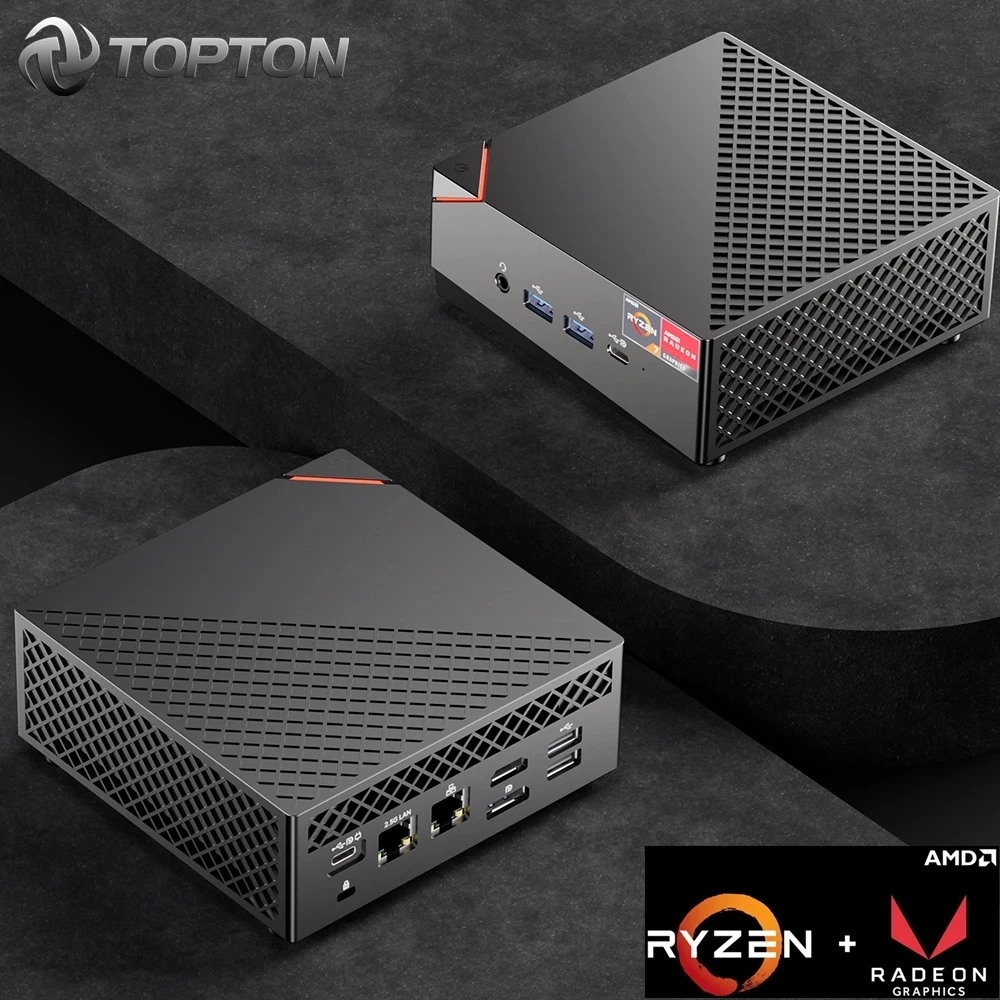 

TOPTON Gaming Mini PC Windows 11 AMD Ryzen 7 5800U 5 4500U NVMe SSD 2.5G LAN Portable Desktop Mini Computer 3x4K HTPC WiFi6 BT