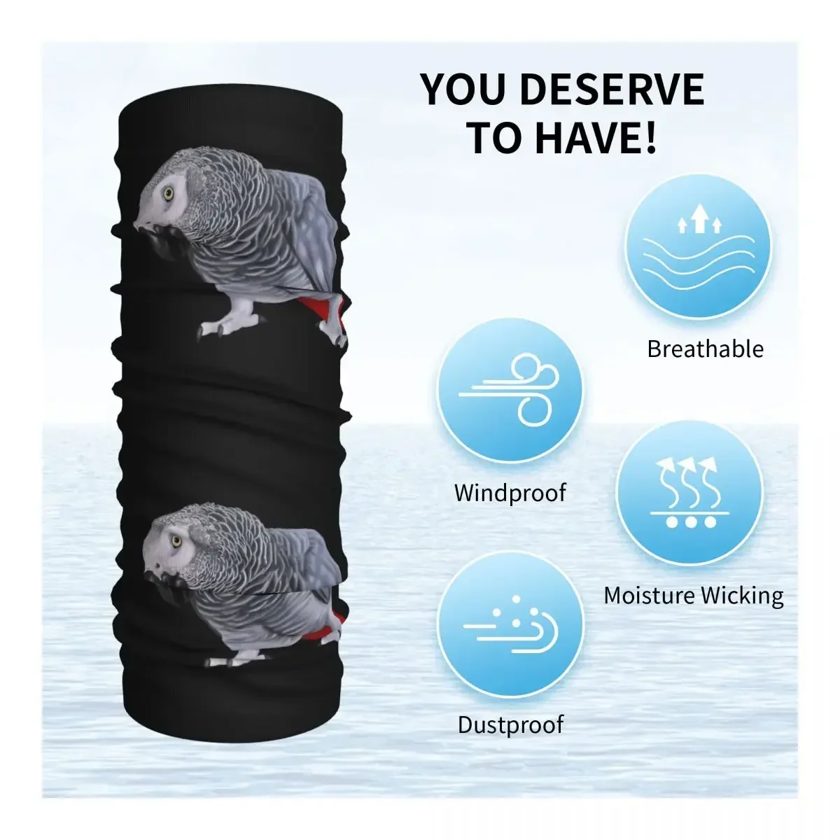 Африканский серый попугай подогреватель шеи для мужчин и женщин зимний лыжный