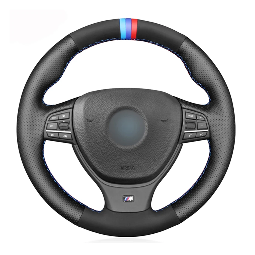 

Black Faux Suede Leather Car Steering Wheel Cover For BMW 5 Series 520i 528i F10 F11 F07 2009-2017 M5 F10 F12 F13 F06 F01 F02