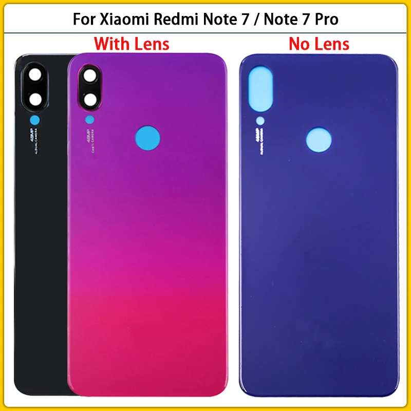 

For Xiaomi Redmi Note7 / Note 7 Pro Battery Back Cover 3D Glass Panel Rear Door Glass Housing Case Adhesive+Camera Lens Replace