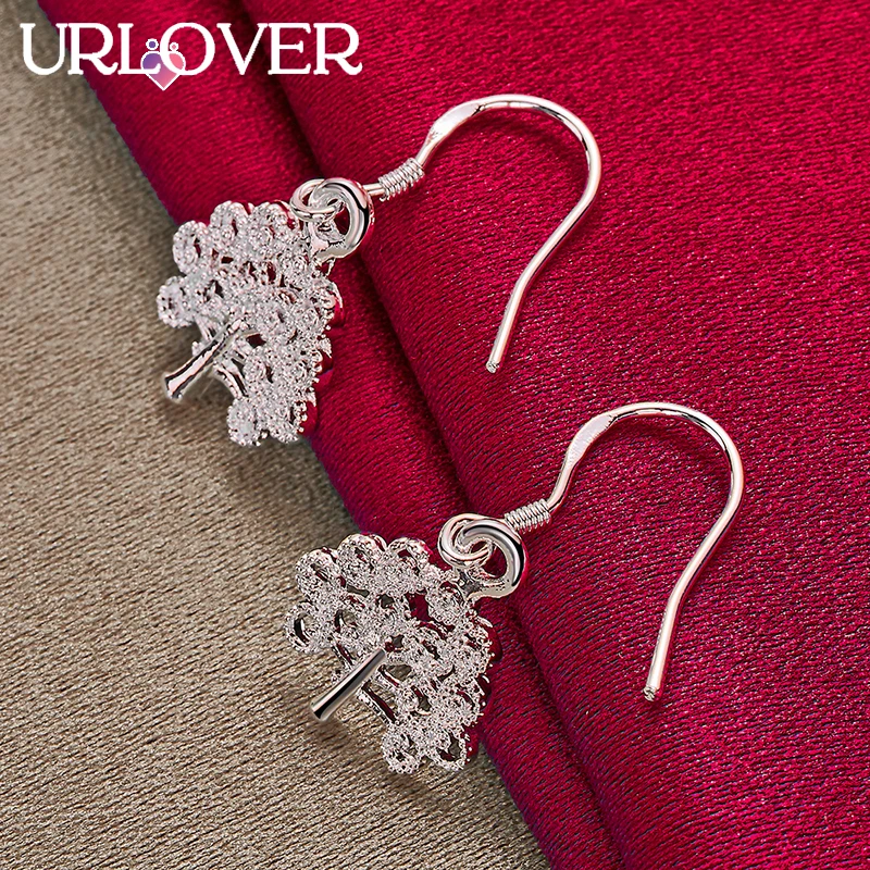 Женские серьги-подвески в виде яблока из серебра 925 пробы