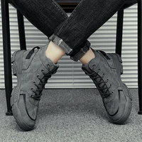 platform boots outdoor casual sports shoes canvas british style winter high gang fashion round shape nonslip fashion men shoes