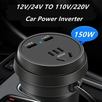 car power inverter dc 12v24v to 110v220v dc inverter cup holder charger converter adapter with qc 3 0 usb fast charger
