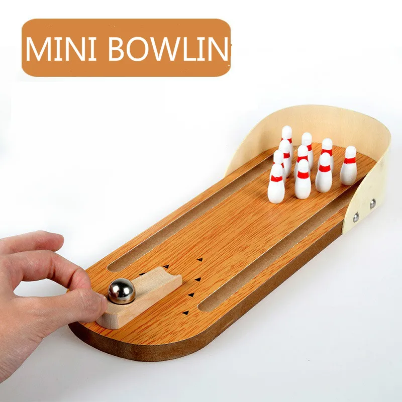 

Мини-боулинг для родителей и детей, интерактивные настольные игры, деревянные детские развивающие игрушки, вращающийся шар, игра, пол, вечев...