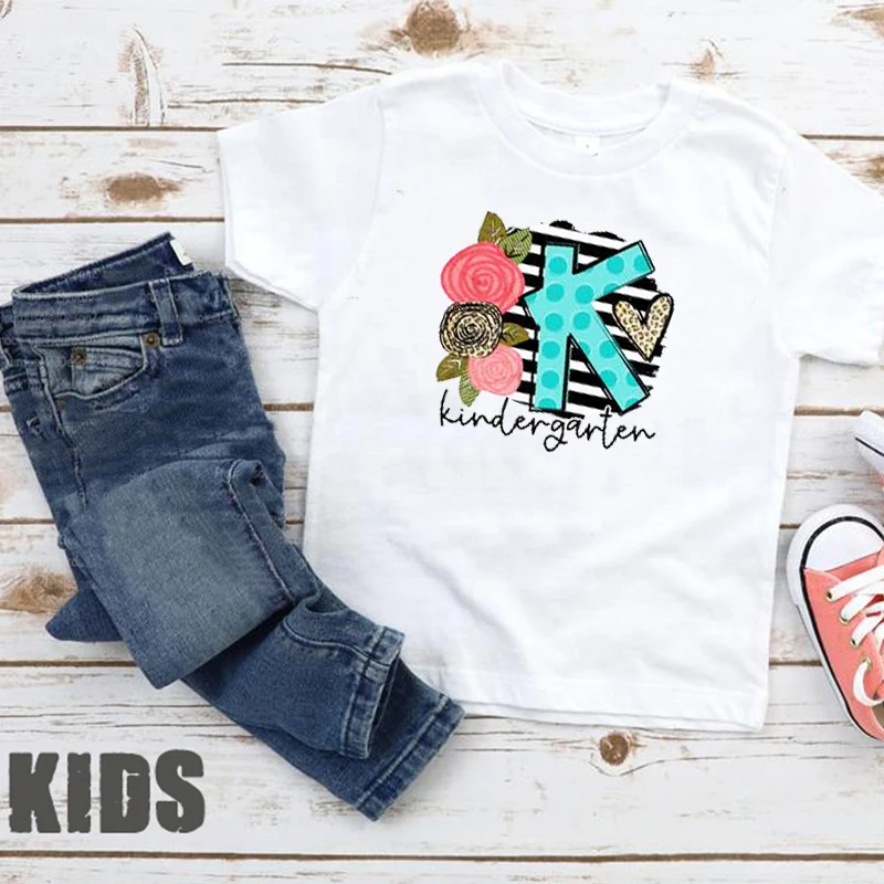 

Kindergarten Shirt Back To School Tshirt 2020 First Day of School Family Clothing Print Fashion Girls Clothes family look