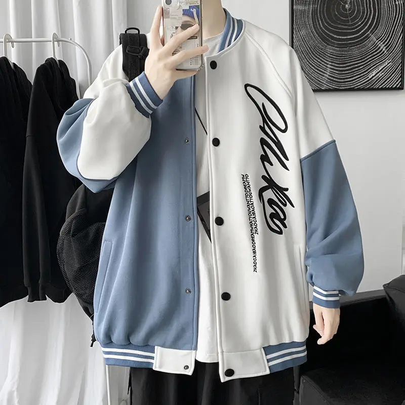 

Spring and autumn sports port style Baseball Jacket men's casual coat student handsome ins trend loose coat men