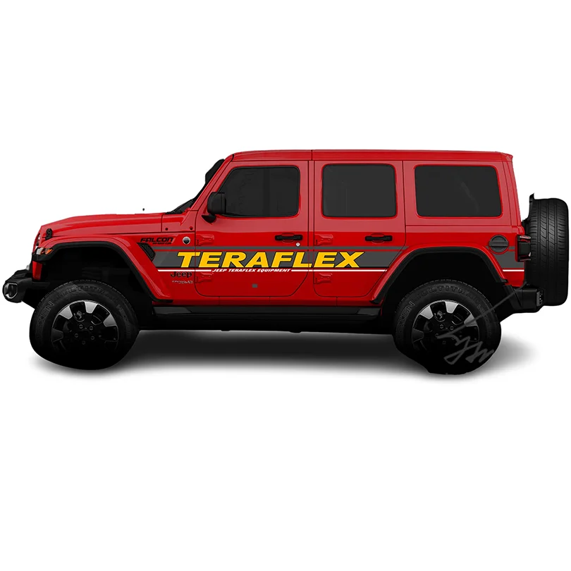 Модифицированная полосатая наклейка Teraflex с надписью на талию графическая