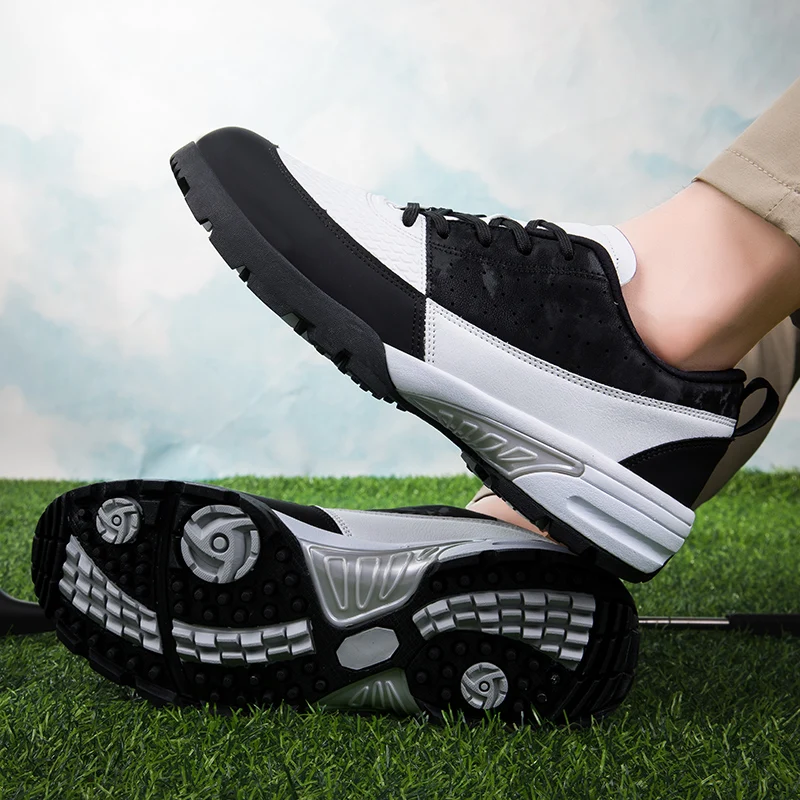 New Couple Golf Shoes Mens Professional Comfortable Golf Shoes Outdoor Golf Training Shoes Size 36-46 Men's Spikeless Golf Shoes