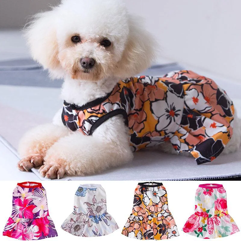 

Pet Vestidos Pet Skirts Summer Cute Pet Dress Dog Flower Print Dress Cat Dress Dog Costume Travel Outfit Clothes Pet Clothes