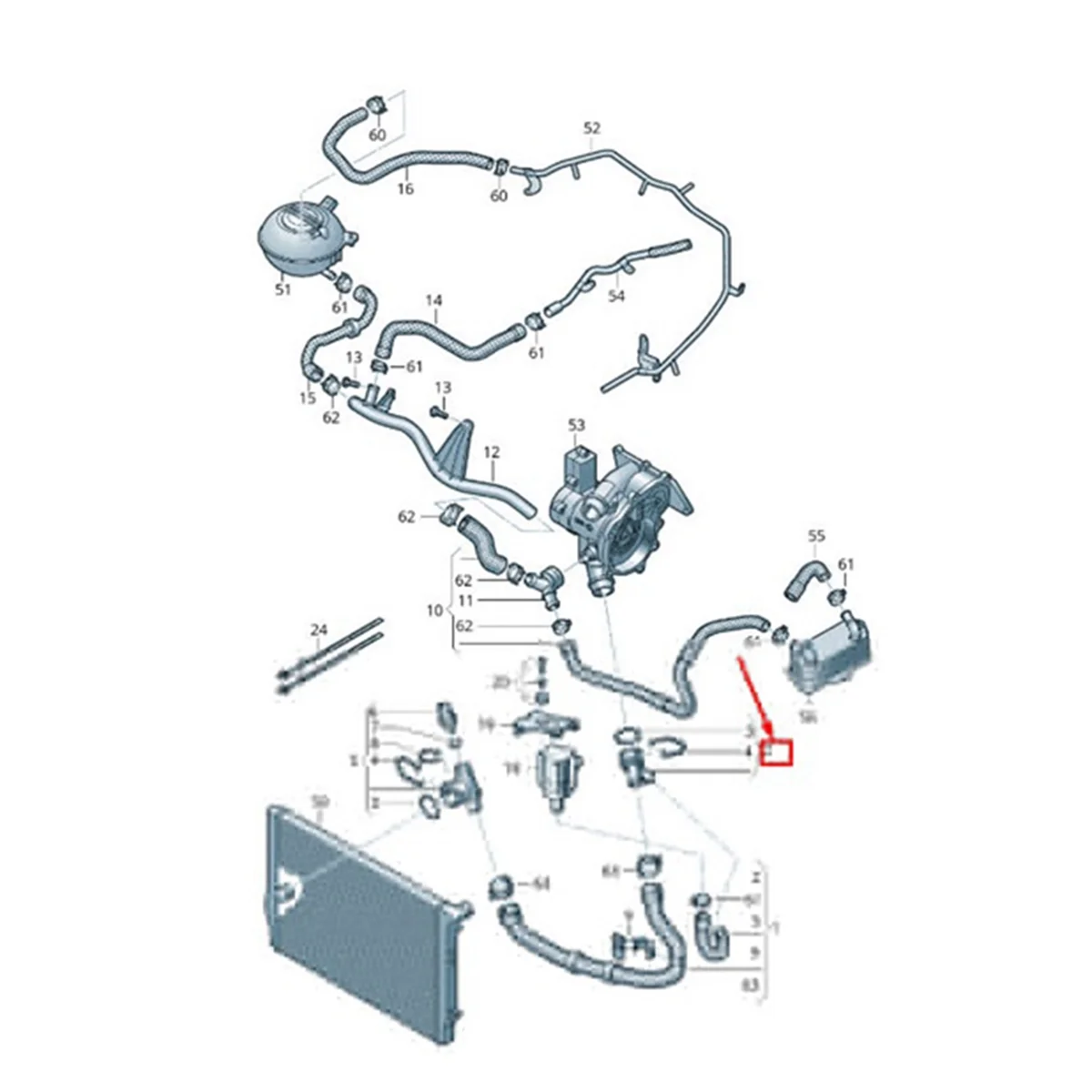 Фланец охлаждающей жидкости автомобиля фланец водяной трубы 5Q0122291K для AUDI A3 TT SKODA