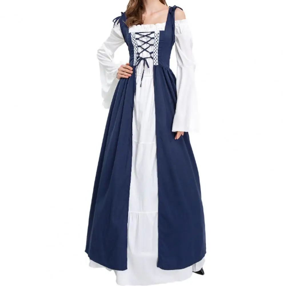 

Medieval Retro Cosplay Dress Halloween Costumes for Women Palaces Carnival Party Disguise Princess Female Vestido Robe Plus Size