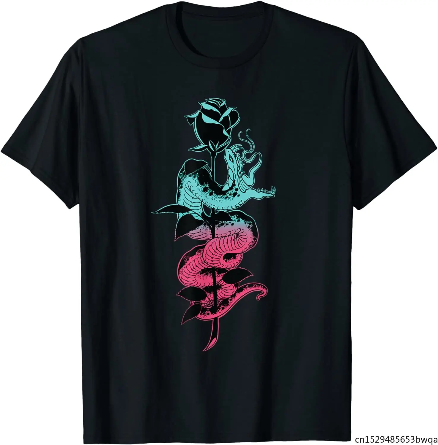 Традиционная Футболка со змеиным и розовым рисунком в стиле тату для старой школы