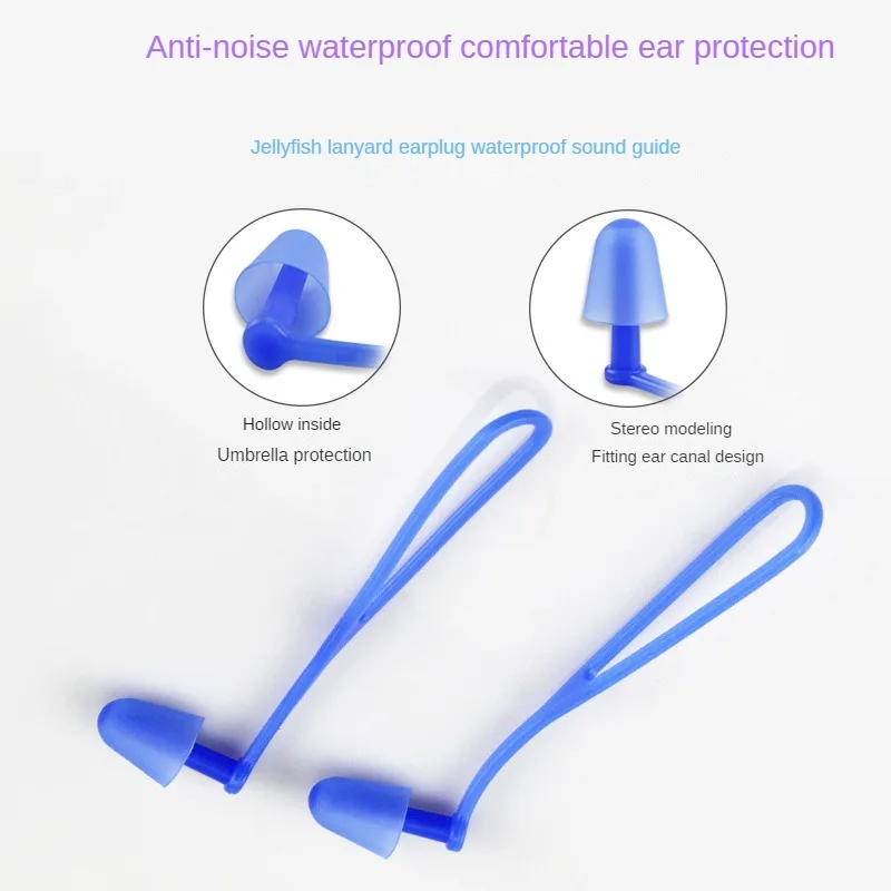 

Silicone Lanyard Bath Protection Earplugs Clips Earplugs Anti-loss Waterproof Bundle Swimming Ears Protection Matching Earplugs