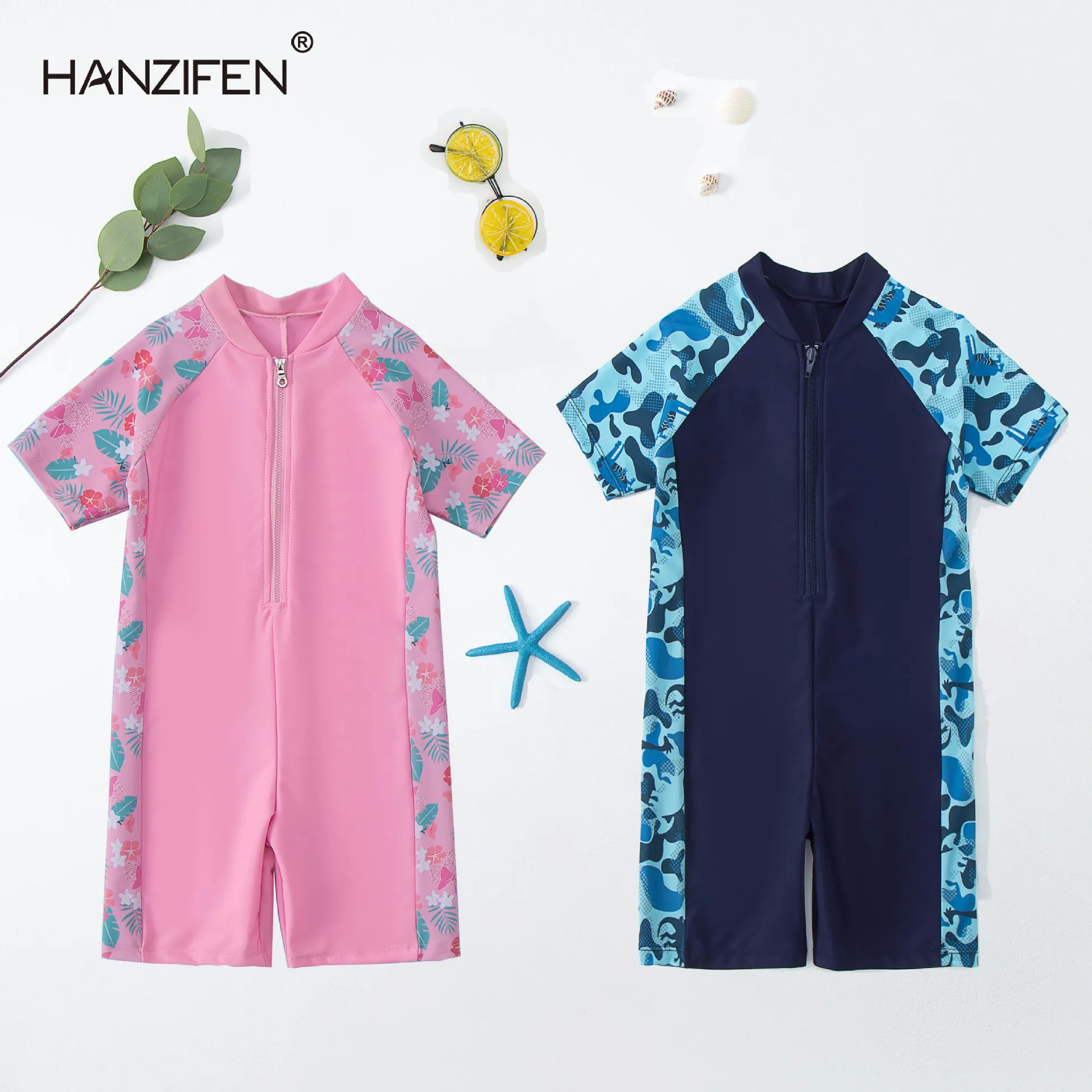 

Professional training children's swimsuits boys and girls one-piece children girls' baby Korea sunscreen swimsuit wholesale