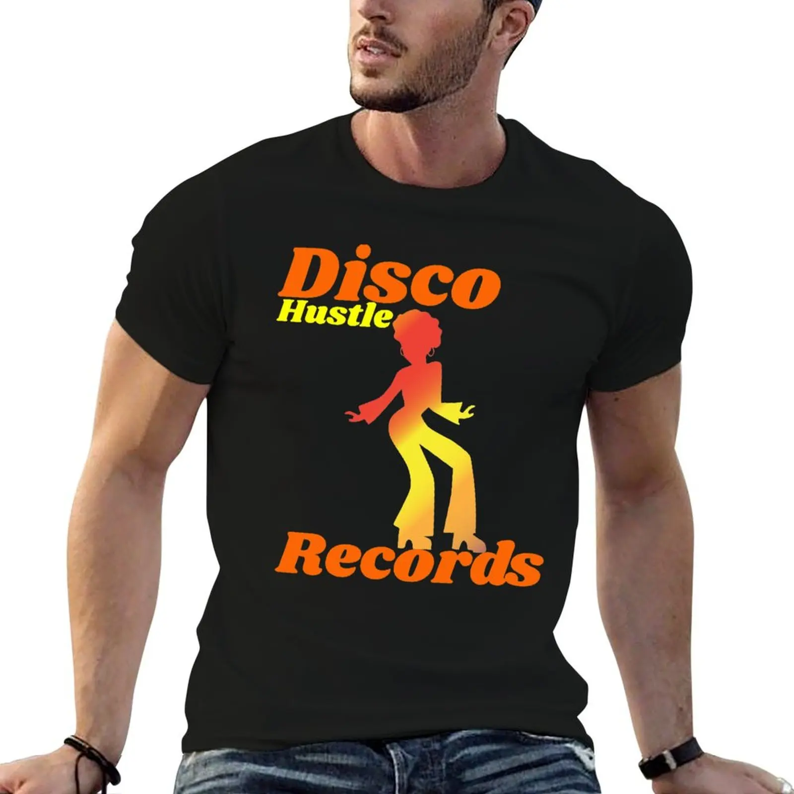 Виниловая футболка Disco Hustle Records 70-х годов пот таможенный дизайн топы мужские