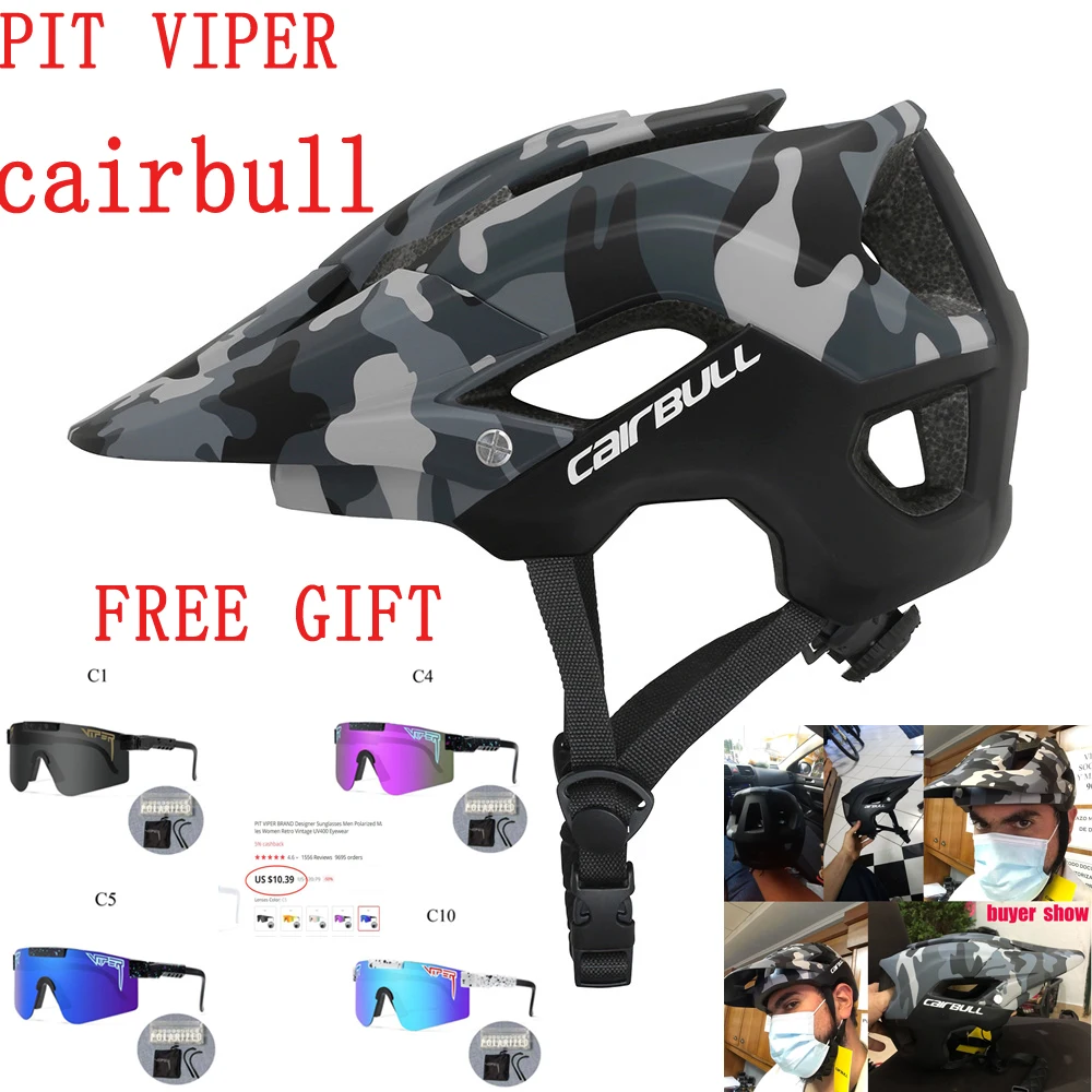 Cairbull Outdoor DH MTB Bicycle Helmet Integrally-molded Road Mountain Bike Helmet Ultralight Racing Riding Cycling Helmet