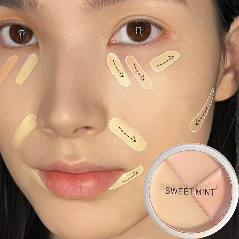 

Moisturizing Concealer Palette 3 Colors Foundation Cream Full Coverage Face Makeup Cover Dark Circles Acne Pores Base Cosmetics