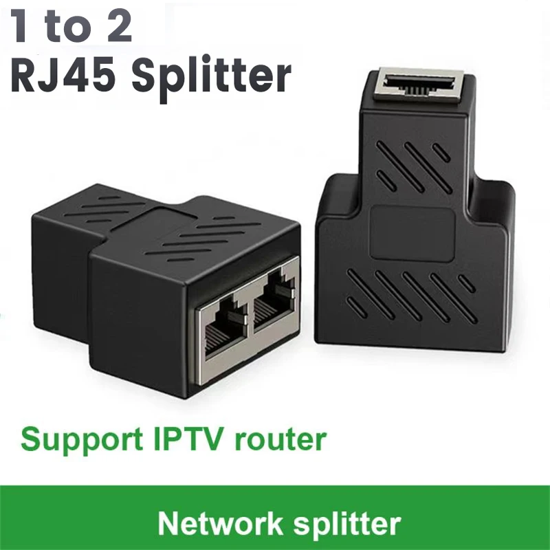 

1 To 2 Ways LAN Ethernet Network Cable RJ45 Female Splitter Double Connector Adapter Ports Coupler For Laptop Docking Stations