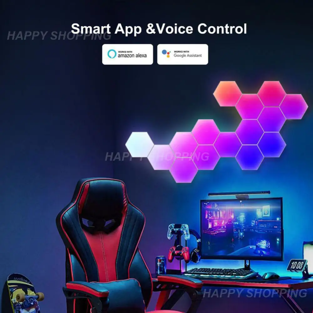 

Новинка! Умные светодиодные панели с Wi-Fi и Rgbic для компьютера, игровой комнаты, спальни, светодиодные лампы с дистанционным управлением