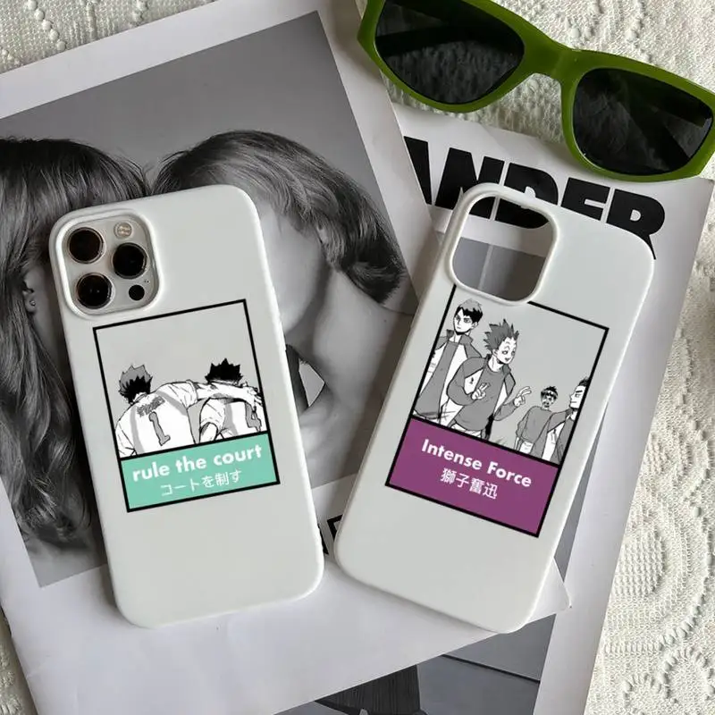 

Haikyuu Love Volleyball anime Phone Case Candy Color for iPhone 6 7 8 11 12 13 s mini pro X XS XR MAX Plus