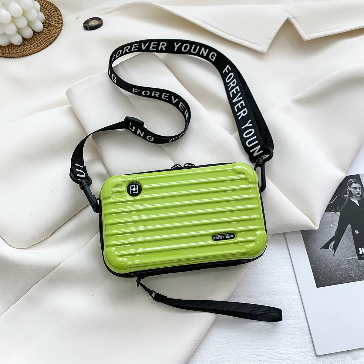 

Luggage Small Bag Women's Crossbody Shoulder Personality Hand-Held Mini Suitcase-Style Box Small Square Women's Bag