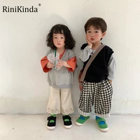 rinikinda 2022 kids trousers fashion korean boys pants solid harem pants children clothing girls loose pants