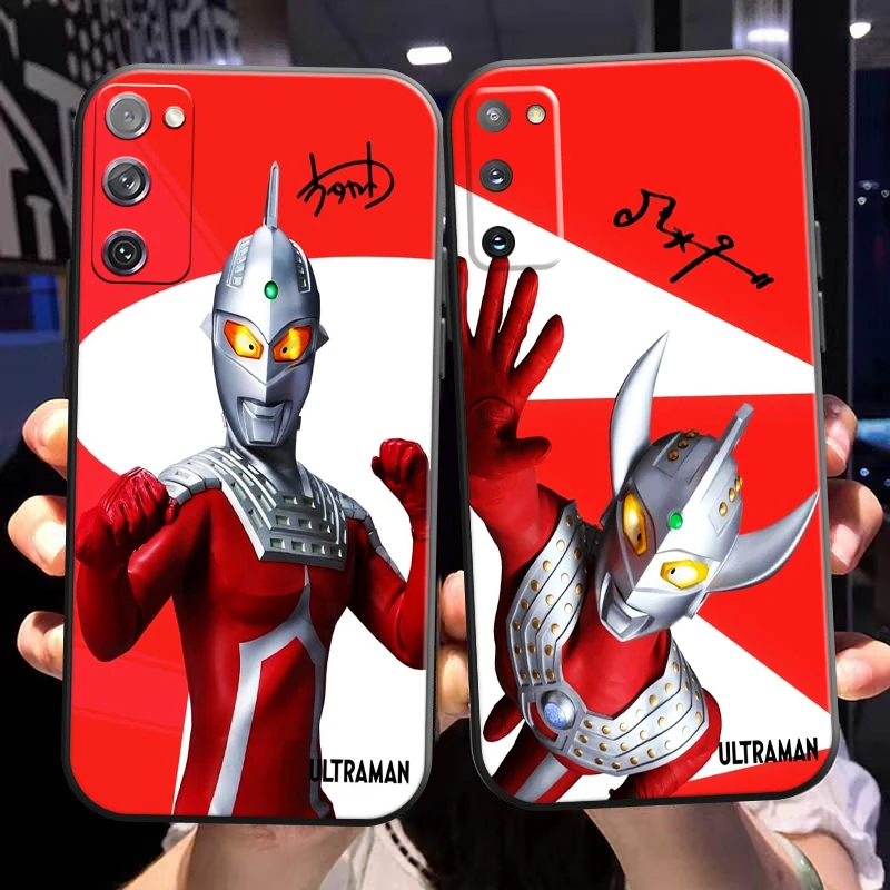 

Anime Ultraman Phone Case For Samsung Galaxy S21 S20 Plus Ultra FE 5G Carcasa Coque Silicone Cover TPU Funda Black