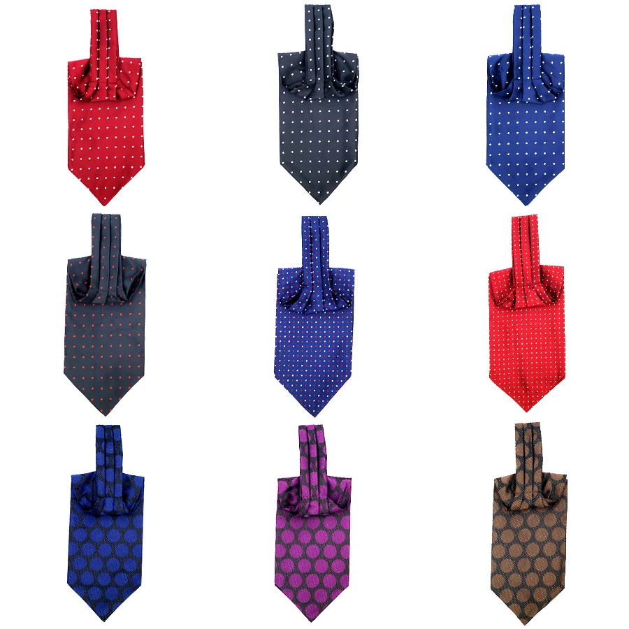 

Мужской красный фиолетовый черный галстук в горошек модный 100% стандартный галстук для джентльмена самозавязывающийся шелковый галстук дл...