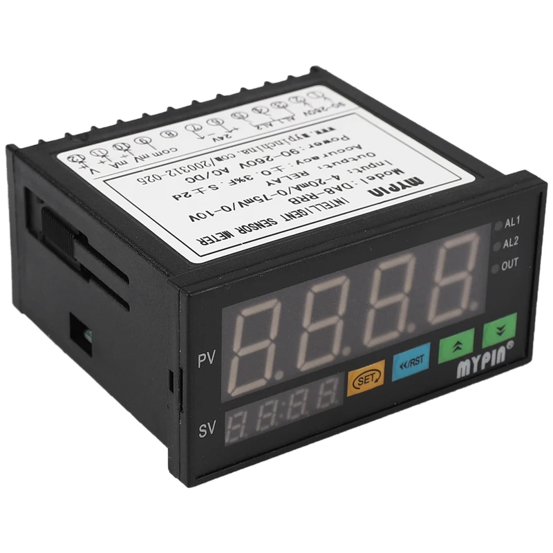 Фото MYPIN DA8-RRB Интеллектуальный датчик Метр Дисплей Контроллер Вход 0-75MV/4-20MA/0-10V 2 Релейная сигнализация Универсальный датчик-индикатор №3