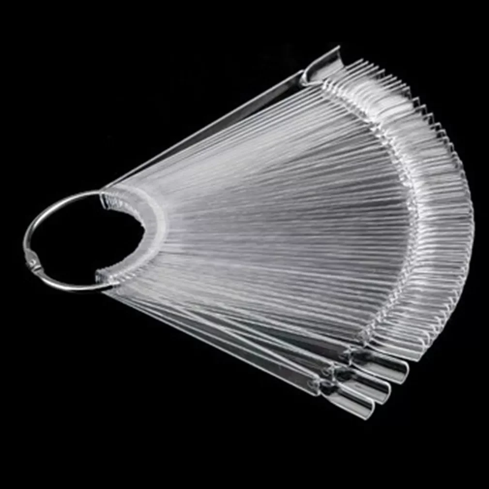 

50pcs/Set Nail Art Tips Display Practice Sticks Fan Shaped Nail Polish Swatches Nail Color Sample Nail Art Tools Supplies