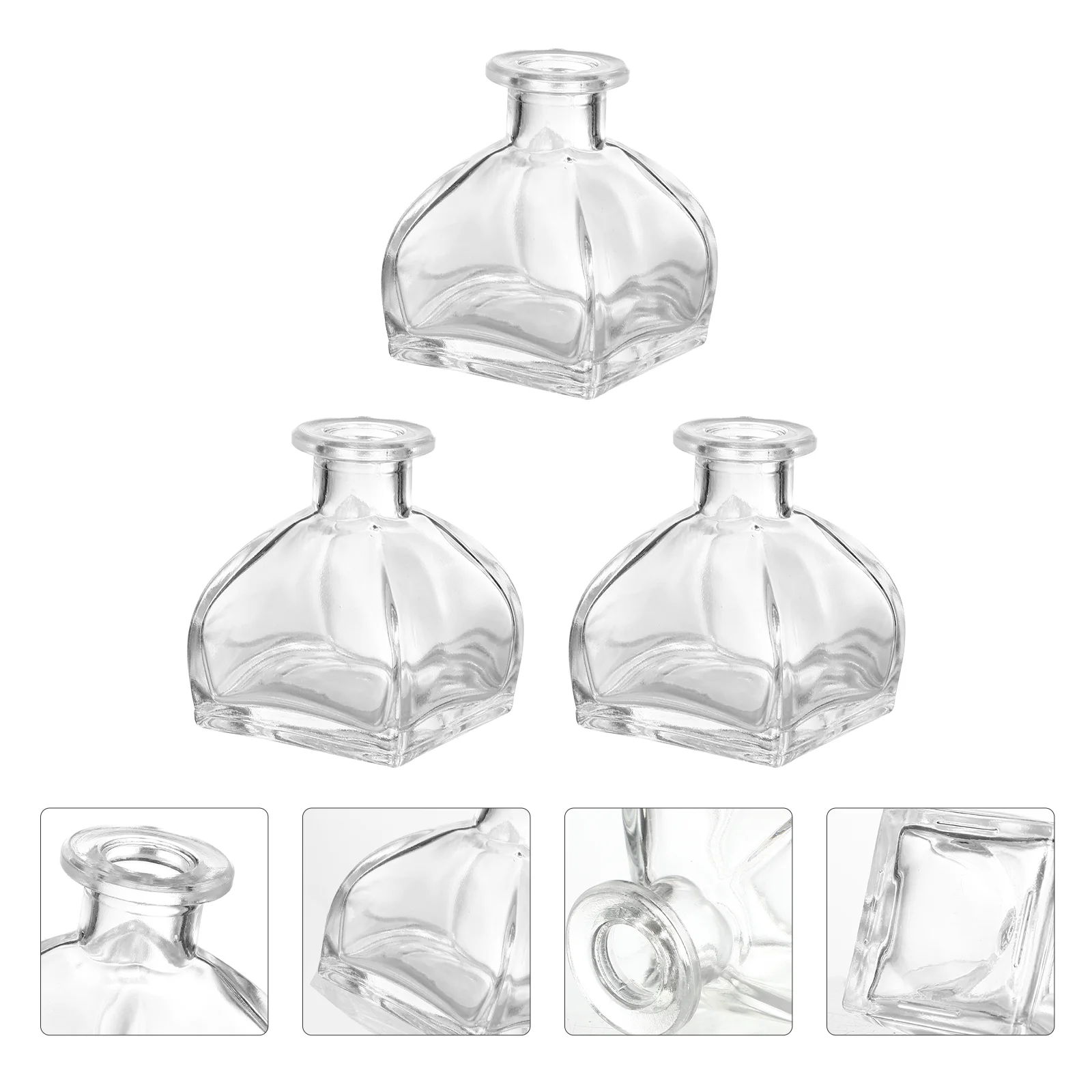 

3Pcs Glass Diffuser Bottles Refillable Opening Jars Fragrance Bottles Containers