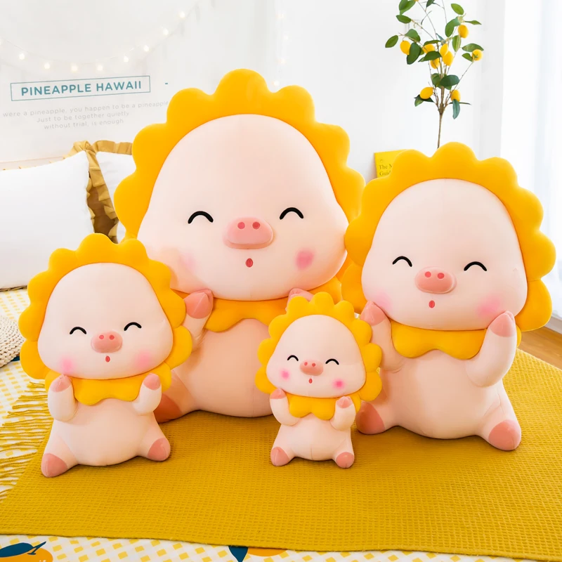 

30cm Cute Soft Sunflower Pig Plush Toys Office Nap Pillow Home Comfort Cushion Child Decor Christmas Gift Cotton Doll