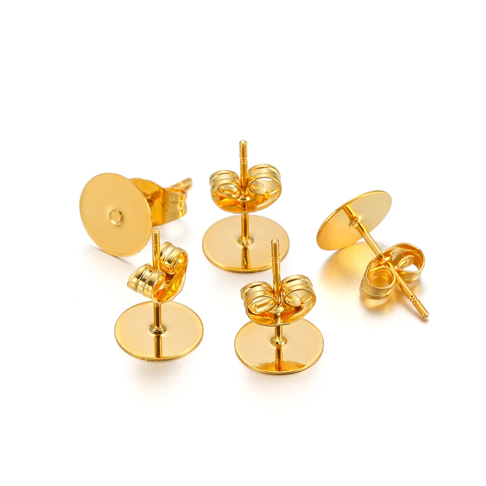 Пустое основание для сережек-гвоздиков из нержавеющей стали 50-100 шт.