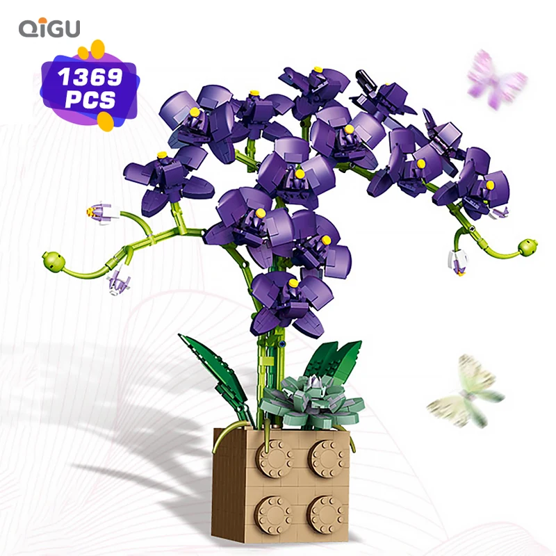

Home Decor Ideas Legp Flower Bouquet Sets Building Blocks Orchid Flowers Bricks Assembly MOC Toys Holiday Gift