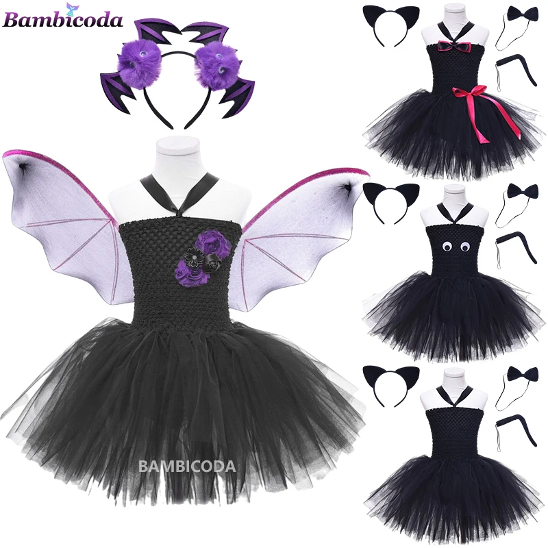 

Маскарадные костюмы с животными для маленьких девочек, нарядное платье-пачка для дня рождения с черной кошкой, детские костюмы на Хэллоуин, детская одежда