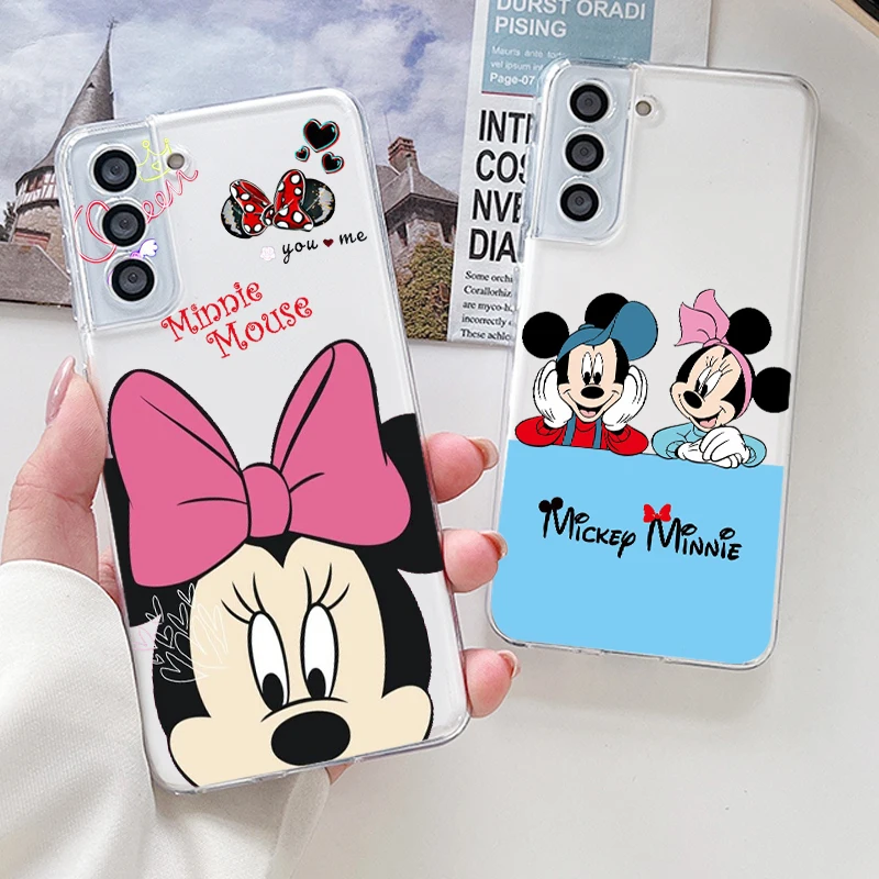 

Luxury Minnie Mickey Hot Art For Samsung Galaxy S23 S22 S21 S20 FE S10 S10E S9 Plus Ultra Pro Lite 5G Transparent Phone Case