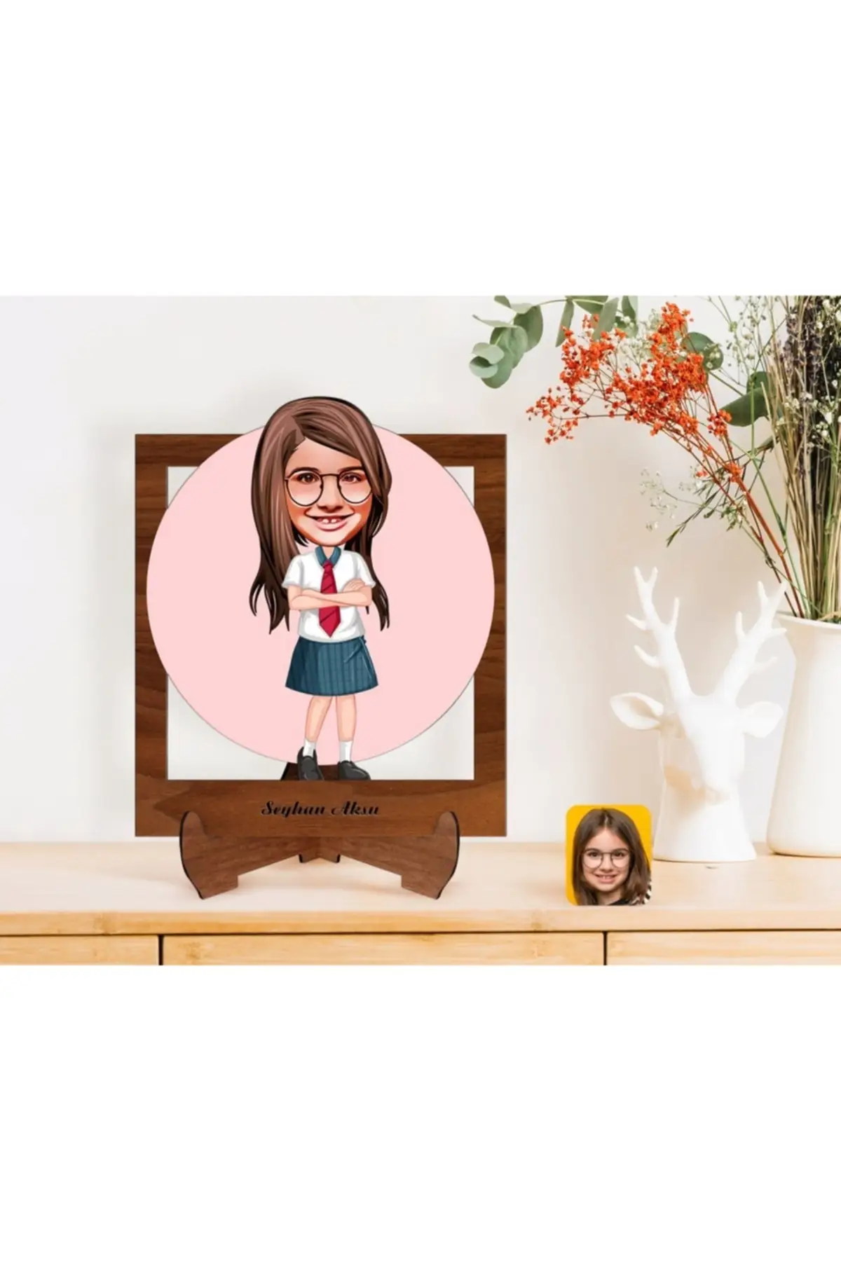 

Персонализированная деревянная трехмерная безделушка для самых совершенных пар лет