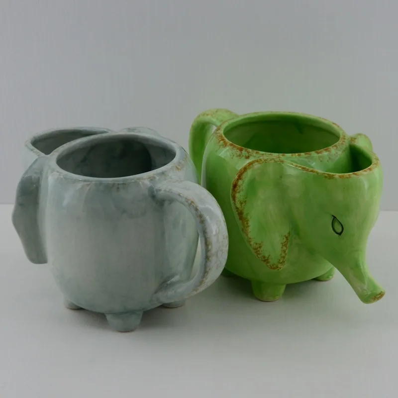 Креативная керамическая кружка в стиле ретро под старину виде слона Мультяшные