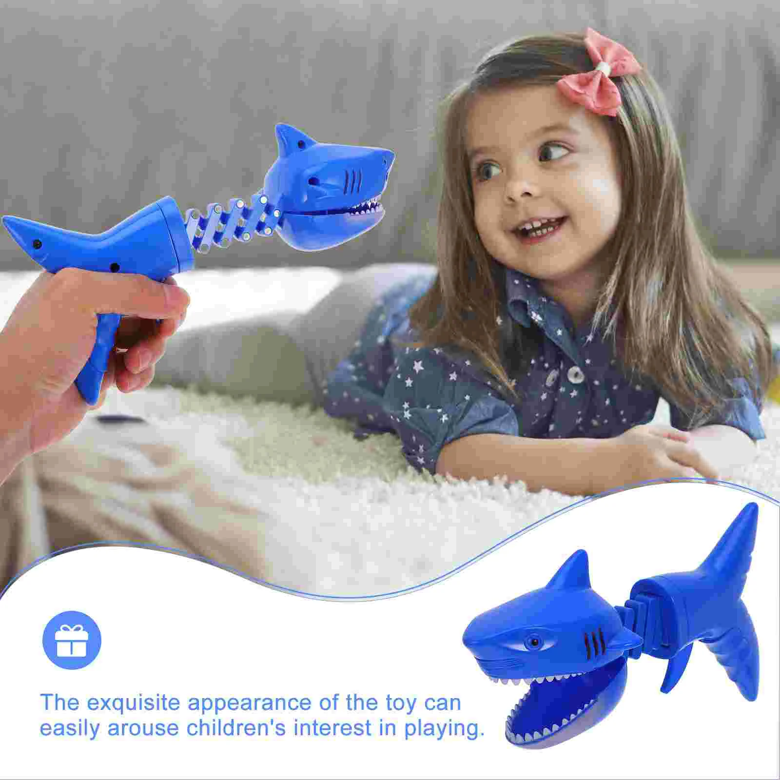 Манипулятор клипсы игрушки динозавр акула розыгрыш телескопический пластиковый