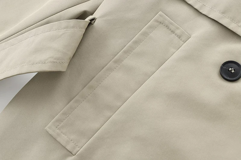 Осенне-зимняя простая двубортная куртка Весенняя ветровка с поясом пальто