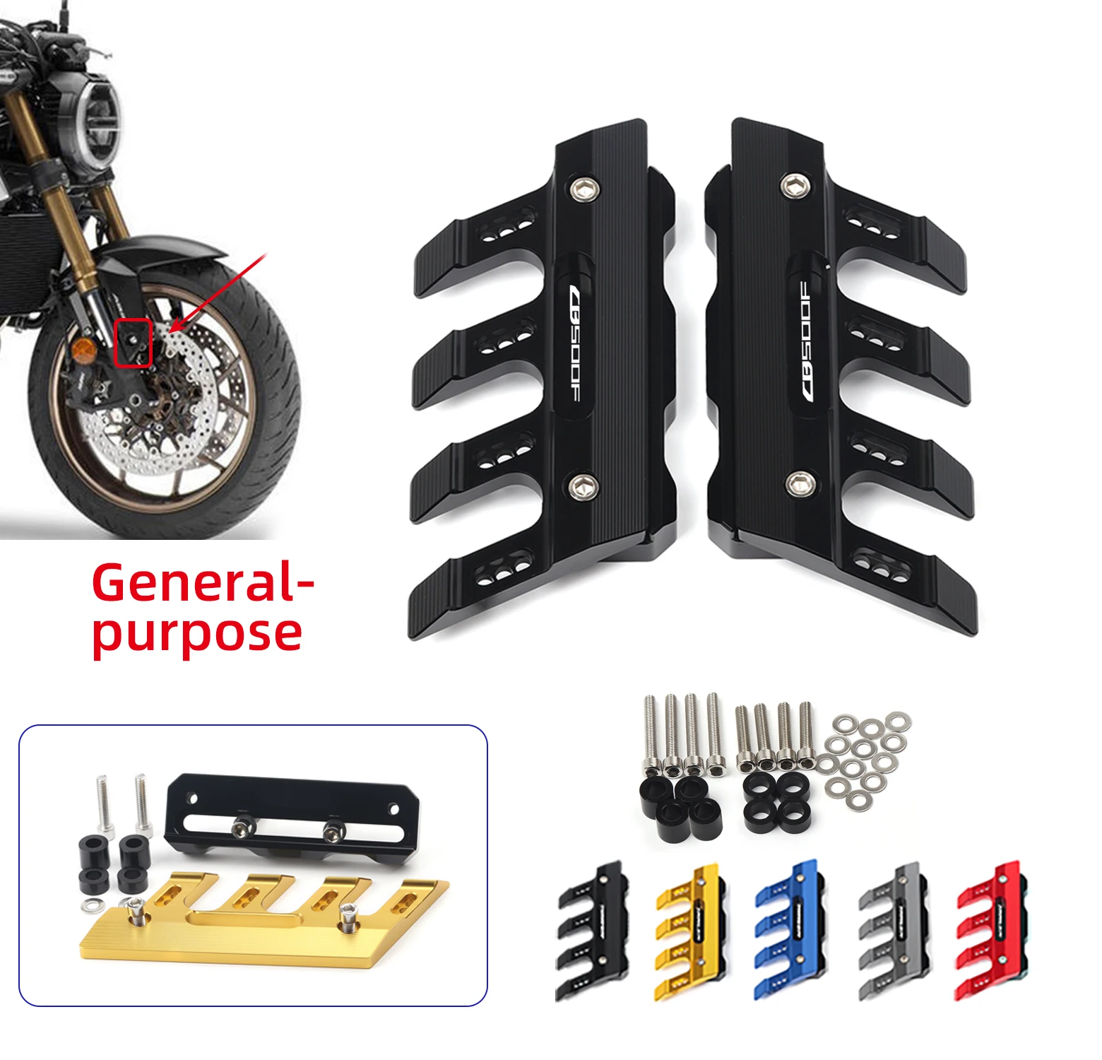 

For Honda CB500F CB 500F Universal Motorcycle Mudguard Side Protection Mount Shock Absorber Front Fender Cover Anti-fall Slider